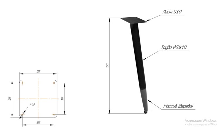 Обеденный стол SHT-TU12 (3 шт.)/ТT8 60/60 (черный/темный орех/прозрачный лак/коричневая сепия) в Йошкар-Оле - изображение 1
