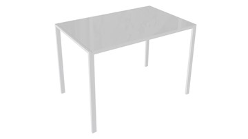 Обеденный стол Торрес тип 1 (Белый муар/Белый глянец) в Йошкар-Оле
