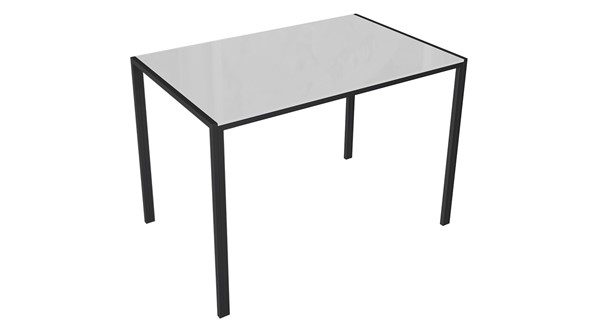 Кухонный обеденный стол Торрес тип 1 (Черный муар/Белый глянец) в Йошкар-Оле - изображение