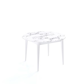 Круглый обеденный стол Kenner W1200 (Белый/Мрамор белый) в Йошкар-Оле