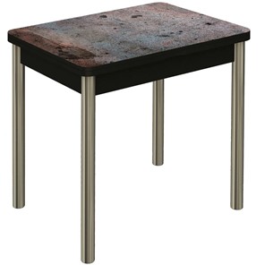 Обеденный раздвижной стол Бари хром №6 (Exclusive h001/черный) в Йошкар-Оле
