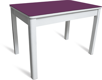 Обеденный стол Айсберг-4 СТ белое/фиолетовое/массив в Йошкар-Оле - предосмотр