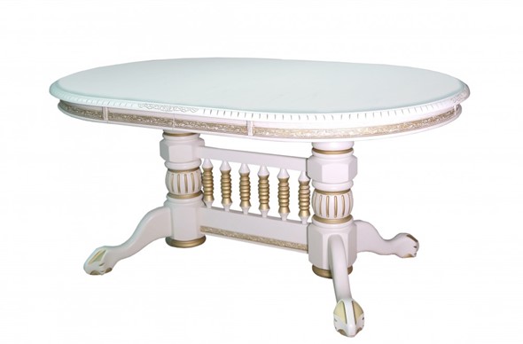 Кухонный стол раздвижной Азия 106Х160Х200Х240, Слоновая кость+Патина в Йошкар-Оле - изображение
