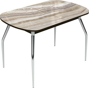 Обеденный раздвижной стол Ривьера исп.2 хром №5 (Exclusive h041/венге) в Йошкар-Оле