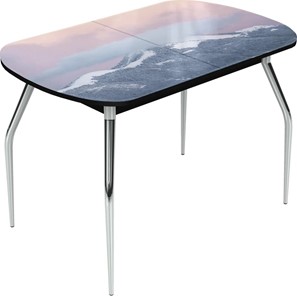 Обеденный раздвижной стол Ривьера исп.2 хром №5 (Exclusive h180/черный) в Йошкар-Оле