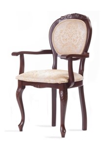 Обеденный стул Барокко с резьбой и подлокотниками (стандартная покраска) в Йошкар-Оле - предосмотр