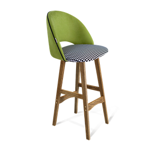 Барный стул SHT-ST34-3 / SHT-S65 (оливковый/гусиная лапка/дуб брашированный коричневый) в Йошкар-Оле
