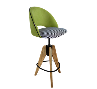 Барный стул SHT-ST34-3 / SHT-S92 (оливковый/гусиная лапка/браш.коричневый/черный муар) в Йошкар-Оле