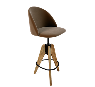 Барный стул SHT-ST35 / SHT-S92 (кофейный ликер/браш.коричневый/черный муар) в Йошкар-Оле