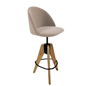 Барный стул SHT-ST35 / SHT-S92 (латте/браш.коричневый/черный муар) в Йошкар-Оле