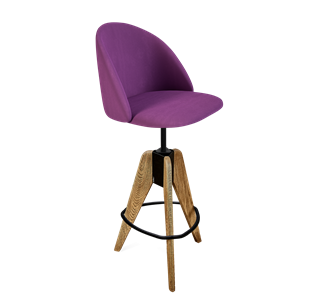 Барный стул SHT-ST35 / SHT-S92 (ягодное варенье/браш.коричневый/черный муар) в Йошкар-Оле