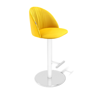 Барный стул SHT-ST35-1 / SHT-S128 (имперский жёлтый/хром/белый муар) в Йошкар-Оле