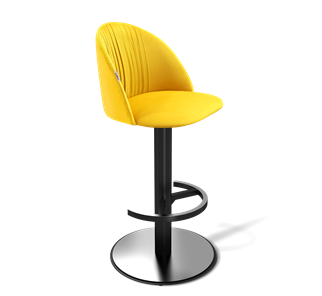 Барный стул SHT-ST35-1 / SHT-S137 (имперский жёлтый/стальной/черный муар) в Йошкар-Оле