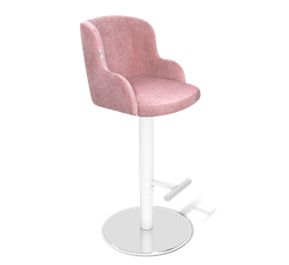 Барный стул SHT-ST39 / SHT-S128 (пыльная роза/хром/белый муар) в Йошкар-Оле