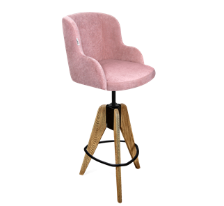 Барный стул SHT-ST39 / SHT-S92 (пыльная роза/браш.коричневый/черный муар) в Йошкар-Оле