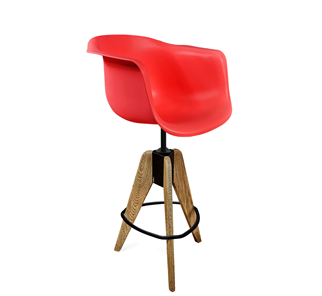Барный стул SHT-ST31/S92 (красный/брашированный коричневый/черный муар) в Йошкар-Оле