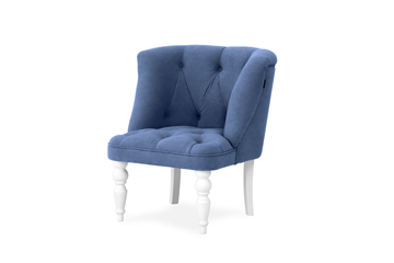 Мягкое кресло Бриджит синий ножки белые в Йошкар-Оле