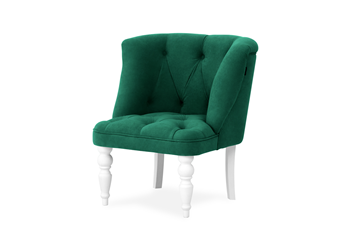 Мягкое кресло Бриджит зеленый ножки белые в Йошкар-Оле