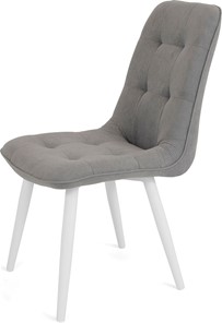 Кухонный стул Бакарди, ноги белые круглые R32/велюр T180 Светло-серый в Йошкар-Оле - предосмотр