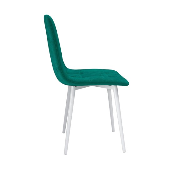Обеденный стул Белла, велюр тенерифе изумруд/Цвет металл белый в Йошкар-Оле - изображение 2