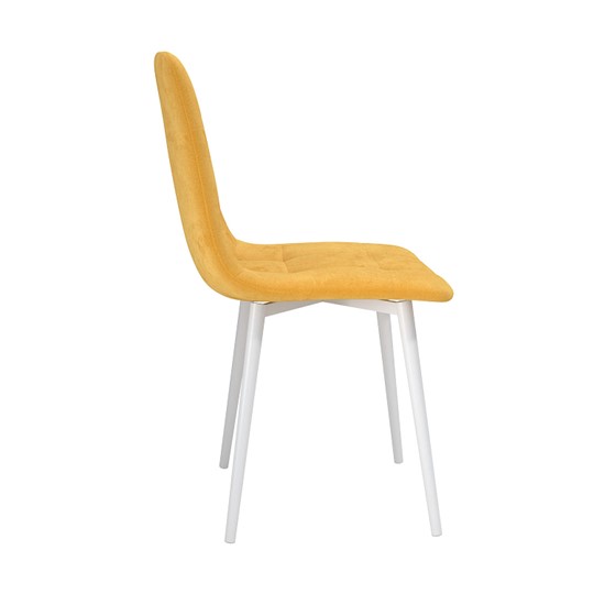 Кухонный стул Белла, велюр тенерифе куркума/Цвет металл белый в Йошкар-Оле - изображение 2