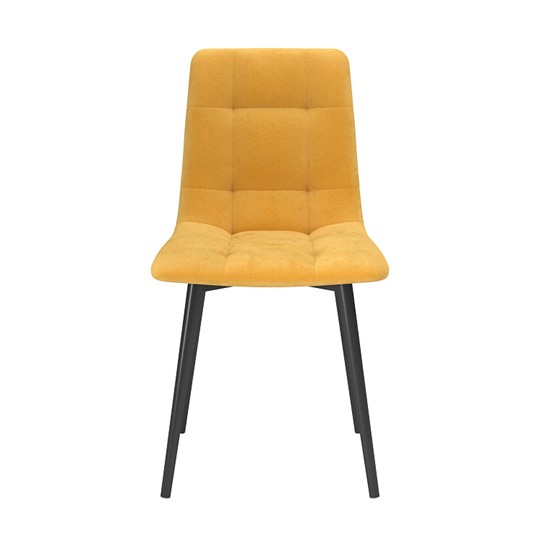 Обеденный стул Белла, велюр тенерифе куркума/Цвет металл черный в Йошкар-Оле - изображение 1