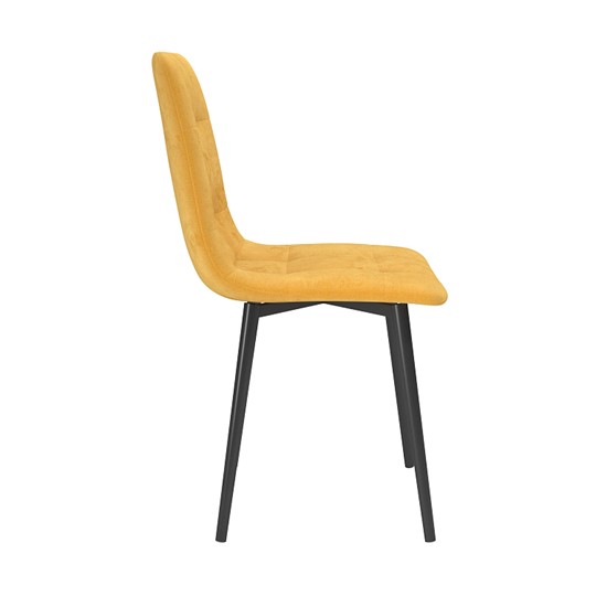 Обеденный стул Белла, велюр тенерифе куркума/Цвет металл черный в Йошкар-Оле - изображение 2