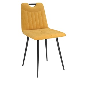 Кухонный стул Брандо, велюр тенерифе куркума/Цвет металл черный в Йошкар-Оле
