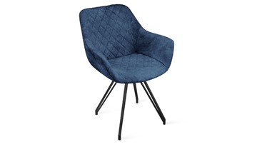 Обеденный стул Дастин К4 (Черный муар/Микровелюр Wellmart Blue) в Йошкар-Оле