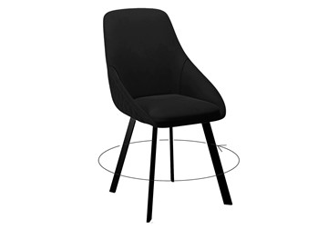 Обеденный стул DikLine 246 поворотный, K21 черный, ножки черные в Йошкар-Оле - предосмотр