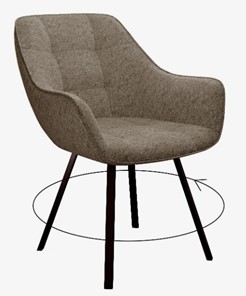 Обеденный стул DikLine 252 М поворотный, NS05 CAPPUCCINO, ножки черные в Йошкар-Оле
