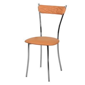 Кухонный стул Хлоя Софт СРП-087С Люкс хром  Экотекс оранжевый в Йошкар-Оле