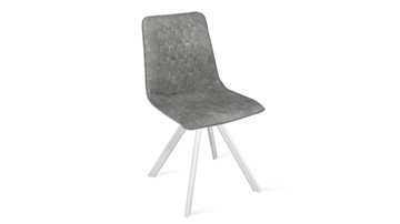 Обеденный стул Хьюго К2 (Белый матовый/Микровелюр Wellmart Silver) в Йошкар-Оле