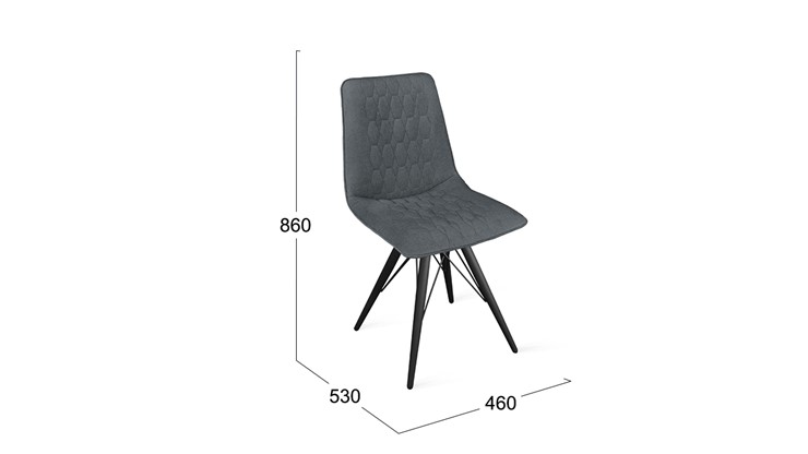 Обеденный стул Хьюго К3 (Черный муар/Микровелюр Jercy Graphite) в Йошкар-Оле - изображение 5
