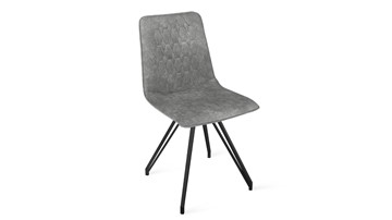 Обеденный стул Хьюго К4 (Черный муар/Микровелюр Wellmart Silver) в Йошкар-Оле
