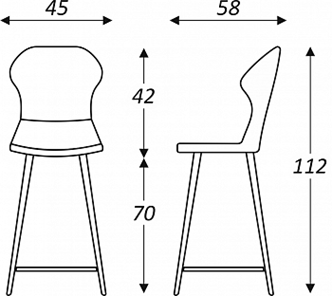 Кухонный стул Марио барный(Изумрудный Т189/ноги черные) в Йошкар-Оле - предосмотр 2