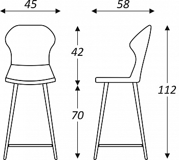 Кухонный стул Марио барный(Изумрудный Т189/ноги черные) в Йошкар-Оле - изображение 2
