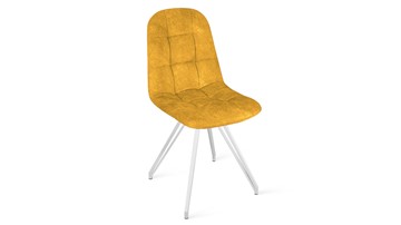 Обеденный стул Райс К4 (Белый матовый/Микровелюр Wellmart Yellow) в Йошкар-Оле - предосмотр
