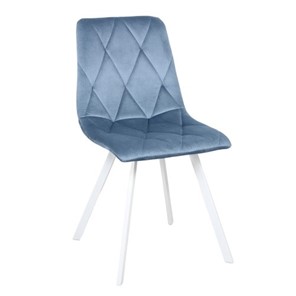 Кухонный стул Рокки WX-221 эмаль белая велюр голубой в Йошкар-Оле