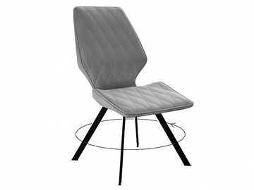 Обеденный стул 243 поворотный, микровелюр B22 grey, ножки черные в Йошкар-Оле
