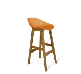 Барный стул SHT-ST19/S65 (оранжевый/светлый орех) в Йошкар-Оле