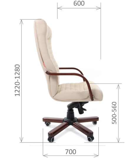 Офисное кресло CHAIRMAN 480 WD, экокожа, цвет бежевый в Йошкар-Оле - изображение 2