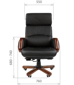 Компьютерное кресло CHAIRMAN 417 кожа черная в Йошкар-Оле - предосмотр 1