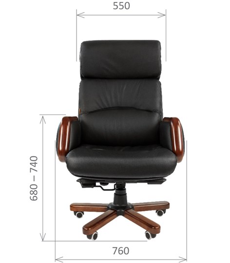 Компьютерное кресло CHAIRMAN 417 кожа черная в Йошкар-Оле - изображение 1