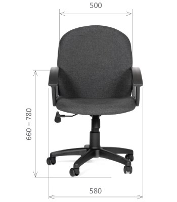 Офисное кресло CHAIRMAN 681 Ткань C-3 черное в Йошкар-Оле - изображение 1