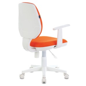 Кресло компьютерное Brabix Fancy MG-201W (с подлокотниками, пластик белый, оранжевое) 532410 в Йошкар-Оле - предосмотр 2
