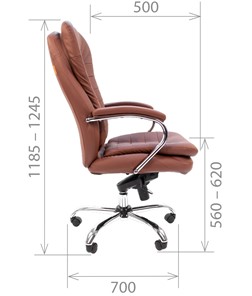 Кресло компьютерное CHAIRMAN 795 экокожа, цвет коричневый в Йошкар-Оле - предосмотр 2