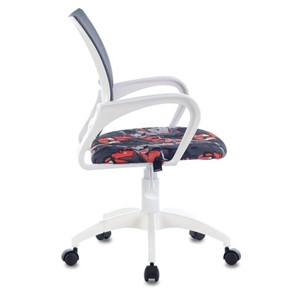 Офисное кресло Brabix Fly MG-396W (с подлокотниками, пластик белый, сетка, серое с рисунком "Graffity") 532404 в Йошкар-Оле - предосмотр 1