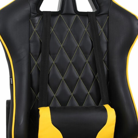 Кресло офисное Brabix GT Master GM-110 (две подушки, экокожа, черное/желтое) 531927 в Йошкар-Оле - изображение 6