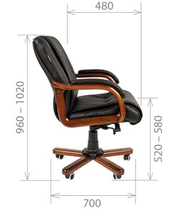 Кресло компьютерное CHAIRMAN 653M кожа черная в Йошкар-Оле - предосмотр 2